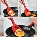 2-in-1 Silicone Grip Tongs and Spatula – Multi-Use Kitchen Turner for Eggs, Pancakes and Toast