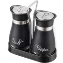 2pcs Glass Spice Bottles with Shelf – Adjustable Salt and Pepper Shakers for Kitchen Use