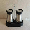 2pcs Glass Spice Bottles with Shelf – Adjustable Salt and Pepper Shakers for Kitchen Use