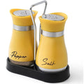 2pcs Glass Spice Bottles with Shelf – Adjustable Salt and Pepper Shakers for Kitchen Use
