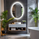 Luxury Oval LED Bathroom Mirror – Dimmable Backlit Wall Mirror with Demister and Touch Sensor