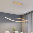 Modern Double Arc LED Pendant Light – Minimalist Luxury Chandelier for Dining or Living Room