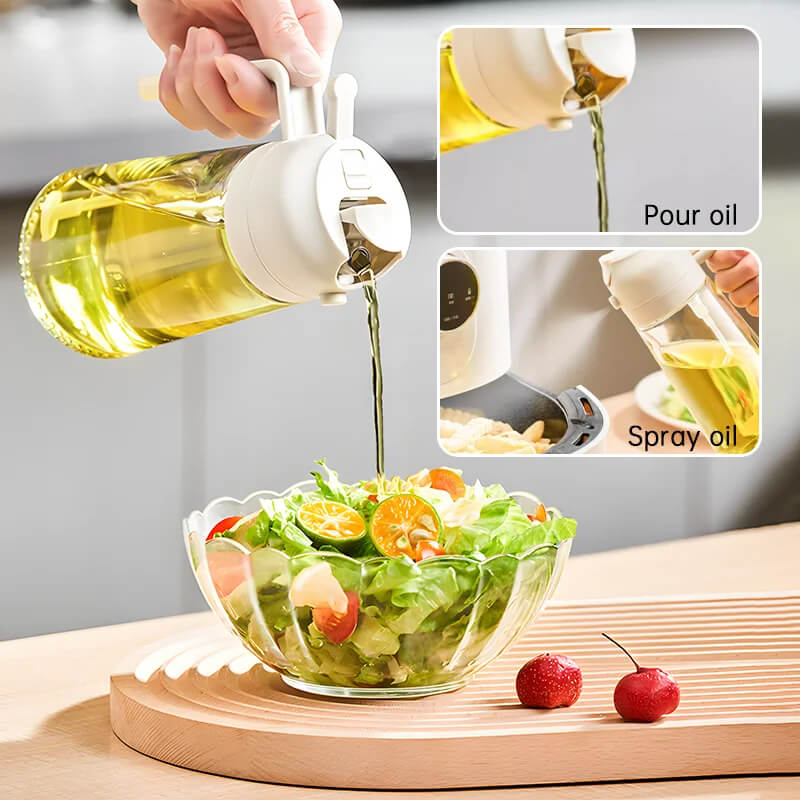 2-in-1 500ml Plastic Oil Spray Bottle – Dual-Use Dispenser for BBQ, Baking and Roasting
