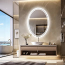 Luxury Oval LED Bathroom Mirror – Dimmable Backlit Wall Mirror with Demister and Touch Sensor