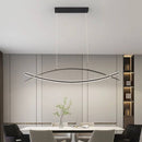 Modern Double Arc LED Pendant Light – Minimalist Luxury Chandelier for Dining or Living Room