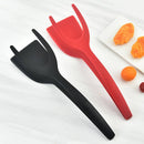 2-in-1 Silicone Grip Tongs and Spatula – Multi-Use Kitchen Turner for Eggs, Pancakes and Toast