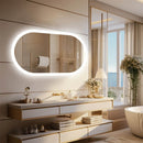 Frameless LED Bathroom Mirror – Touch Screen Anti-Fog Vanity Mirror with Backlit Lighting