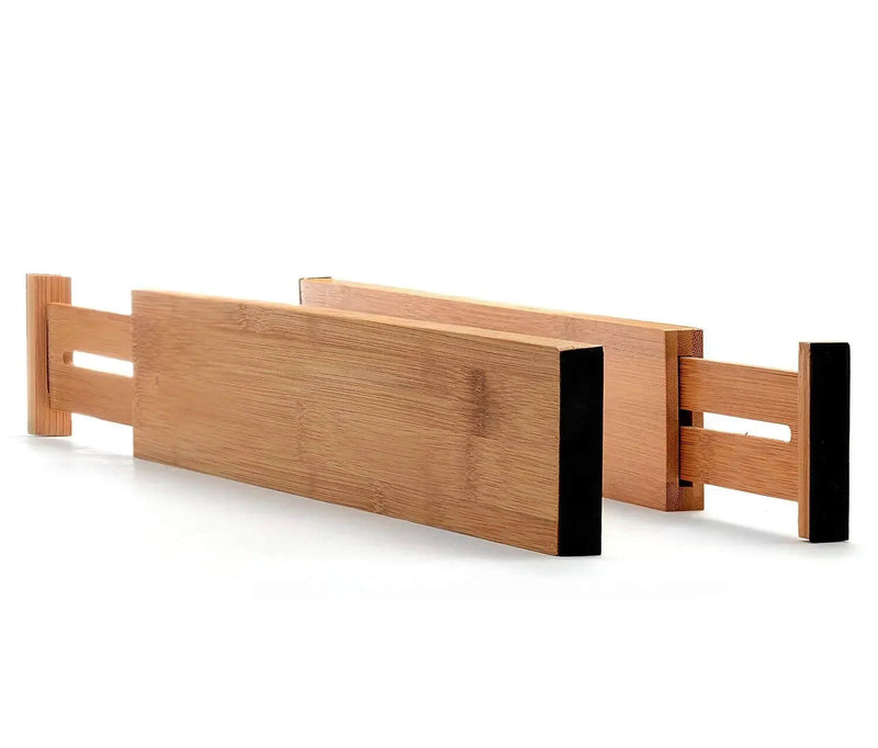 Adjustable Bamboo Drawer Dividers – Set of 1/2/4 Expandable Organisers