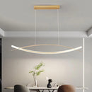 Modern Double Arc LED Pendant Light – Minimalist Luxury Chandelier for Dining or Living Room
