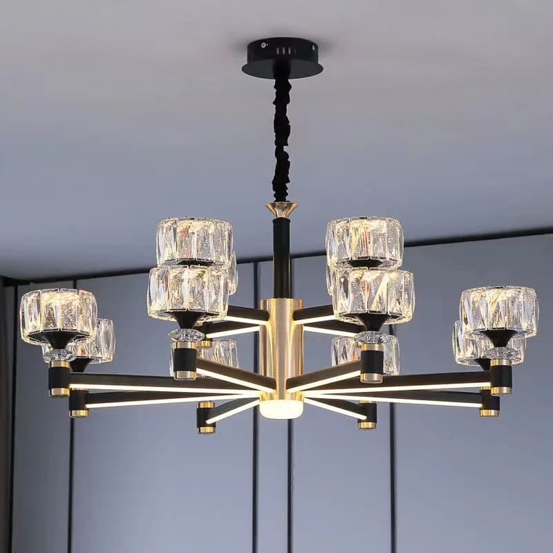 Nordic Luxury LED Crystal Chandelier – Modern Ceiling Light for Living Room, Dining Area and Bedroom