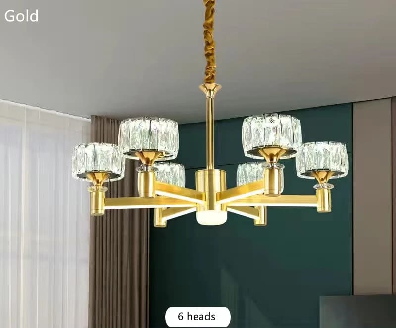 Nordic Luxury LED Crystal Chandelier – Modern Ceiling Light for Living Room, Dining Area and Bedroom