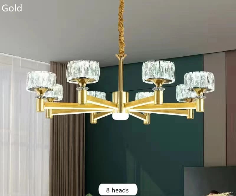 Nordic Luxury LED Crystal Chandelier – Modern Ceiling Light for Living Room, Dining Area and Bedroom