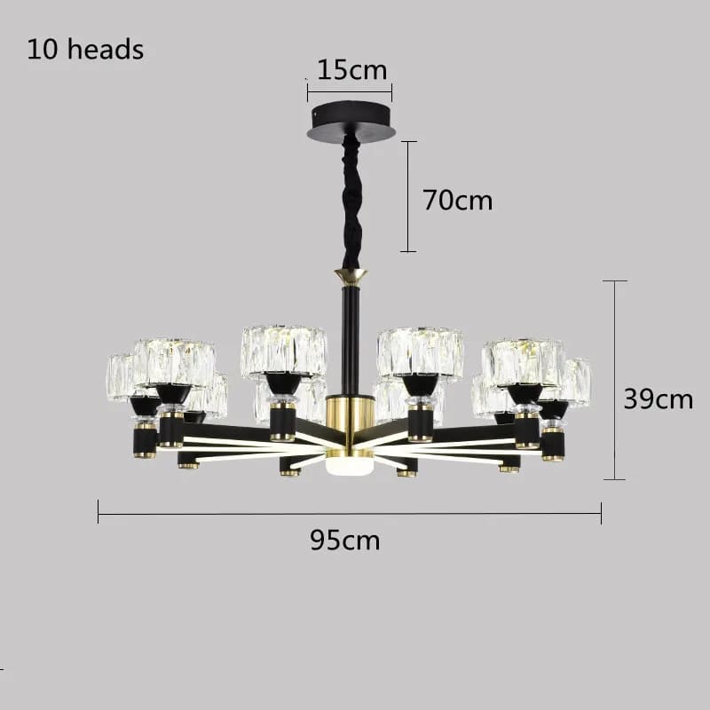 Nordic Luxury LED Crystal Chandelier – Modern Ceiling Light for Living Room, Dining Area and Bedroom