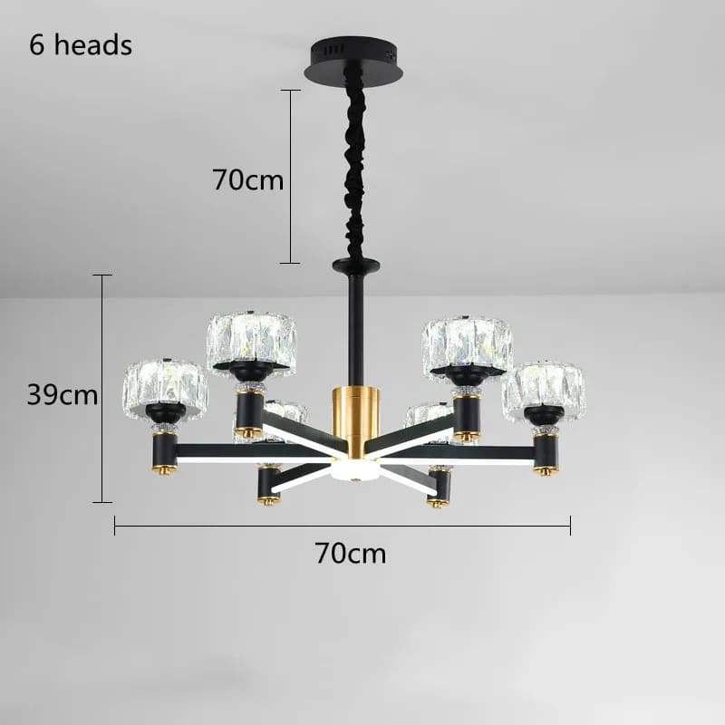 Nordic Luxury LED Crystal Chandelier – Modern Ceiling Light for Living Room, Dining Area and Bedroom