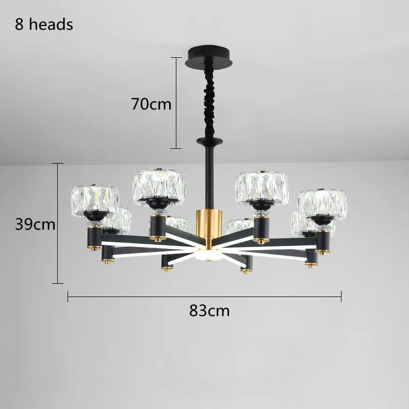 Nordic Luxury LED Crystal Chandelier – Modern Ceiling Light for Living Room, Dining Area and Bedroom