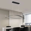 Modern Double Arc LED Pendant Light – Minimalist Luxury Chandelier for Dining or Living Room