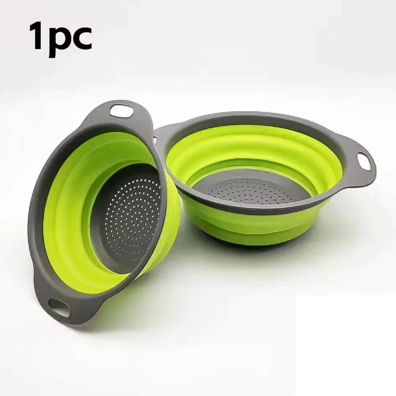 Foldable Silicone Drain Basket – Space-Saving Strainer for Fruits & Vegetables