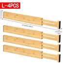 Adjustable Bamboo Drawer Dividers – Set of 1/2/4 Expandable Organisers
