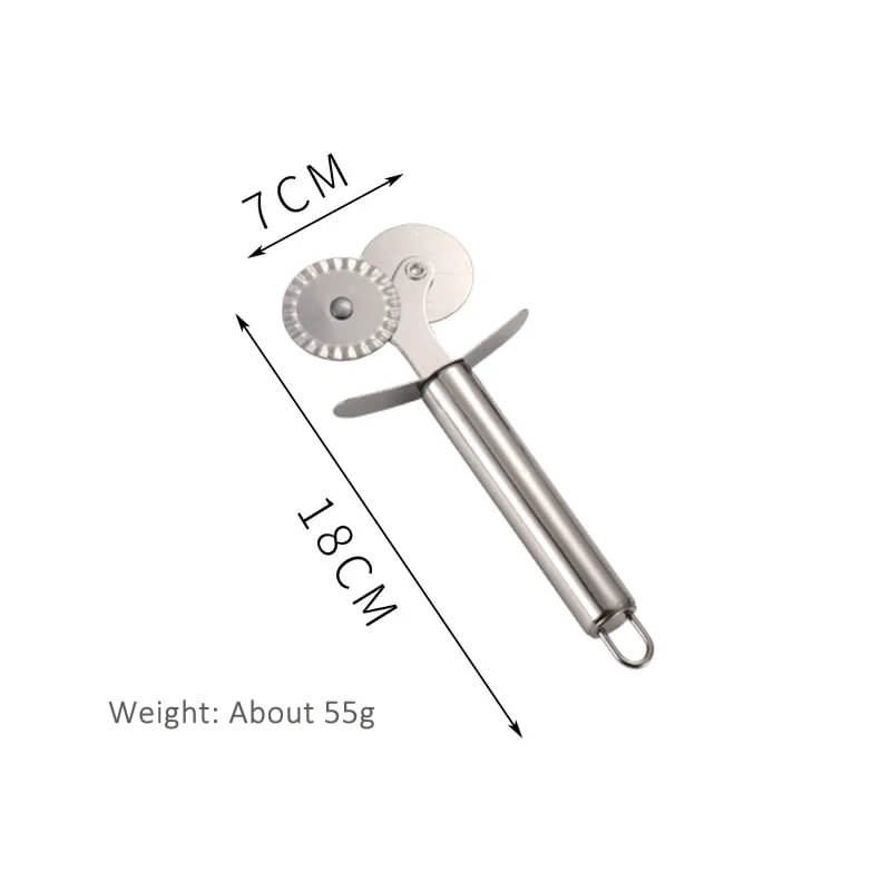 Stainless Steel Pizza Cutter Wheel – Durable Round Knife for Pastry and Baking Use