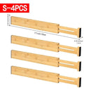 Adjustable Bamboo Drawer Dividers – Set of 1/2/4 Expandable Organisers